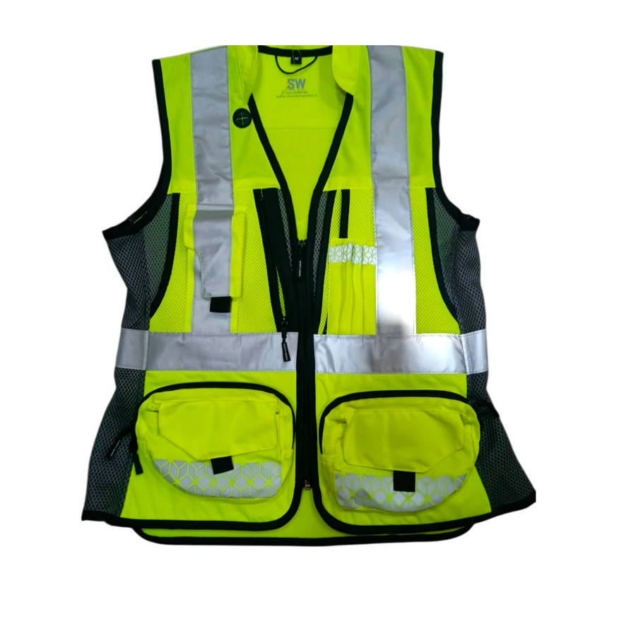 CHALECO MALLA SANDWISCH VERDE FLUOR