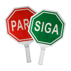 PALETA DE SEÑALIZACIÓN VIAL ROJO / VERDE